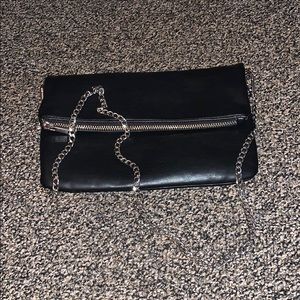 Black leather crossbody bag